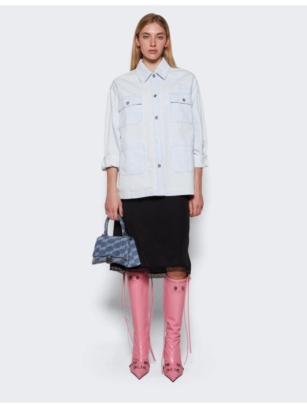 NIB $2,600 Balenciaga Cagole Leather Designer Boot DEMNA Blush Pink 41/11 694395 - Picture 13 of 14